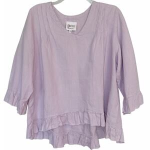 Heart's Desire by Mary Grace Top in Lavender Linen Medium M Lilac